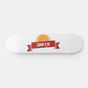 Skateboard John 3:16 Design Vintage Look
