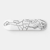 Skateboard Joli Anime écolière noir blanc dessin (Horz)