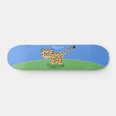 Skateboard Joli bébé guépard en cours de dessin animé illustr (Horz)