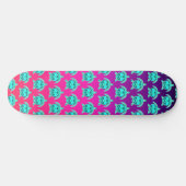 Skateboard Joli bleu vert turquoise turquoise tortues motif (Horz)