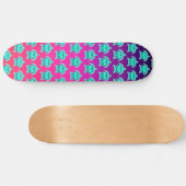 Skateboard Joli bleu vert turquoise turquoise tortues motif (Horz)