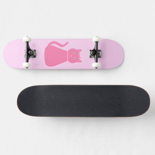 Skateboard Joli chat fille rose bébé (Horz)