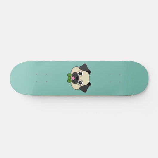 Skateboard Joli chien Carlin avec Papillon (Horz)