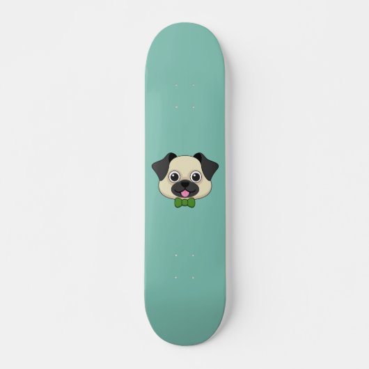 Skateboard Joli chien Carlin avec Papillon (Devant)