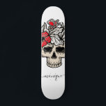 Skateboard Joli Crâne floral Gothique Squelette tendance Nom<br><div class="desc">Ce skateboard personnalisé cool avec crâne floral et nom personnalisé ferait un cadeau extraordinaire pour quelqu'un, qui est dans le skateboard! Ajoutez facilement le nom souhaité (entre les carrés) en cliquant sur l'option "personnaliser ce modèle". Si vous souhaitez apporter d'autres modifications, cliquez sur l'option "customiser plus loin". Si vous avez...</div>