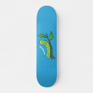 Skateboard Joli dessin animé de chenille verte mignonne