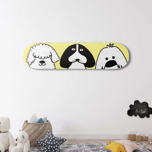 Skateboard Joli Dessin Cartoon Chien Jouant Conception Animau