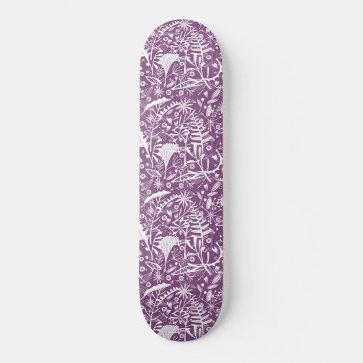 Skateboard Joli feuillage botanique pourpre (Recto)