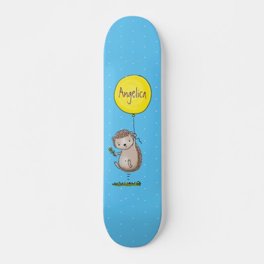 Skateboard Joli hérisson et motif de dessin animé de ballon (Devant)