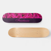 Skateboard Joli monogramme rose roses (Horz)