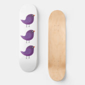 Skateboard joli oiseau violet (Recto)