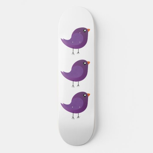 Skateboard joli oiseau violet (Recto)