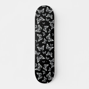 Skateboard Joli Papillons noirs et blancs Motif Motif