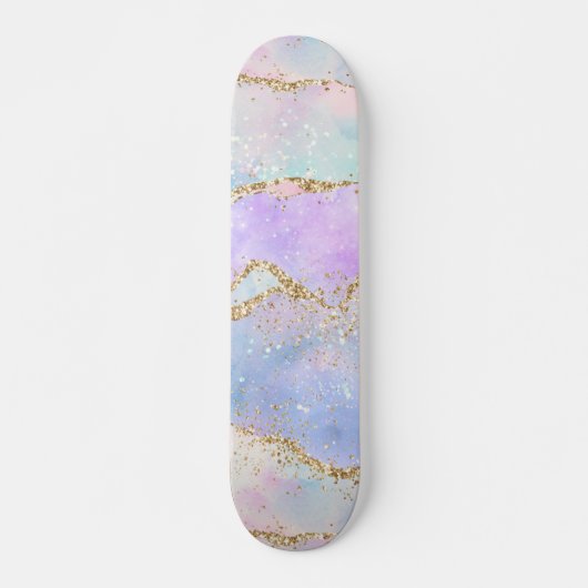 Skateboard Joli Pastel Agate | Aquarelle de la veine Parties (Devant)