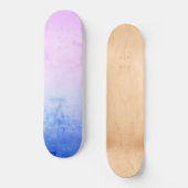 Skateboard Joli Pastel Marbre Ombre Lavender Rose Bleu (Recto)