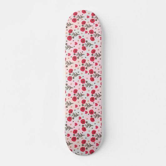 Skateboard Joli pavot sans couture motif (Devant)