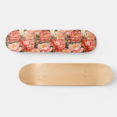 Skateboard Joli Peine rose Vintage motif floral (Horz)
