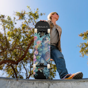 Skateboard Joli pont de tortue de mer fleurie