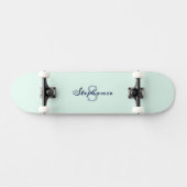 Skateboard Joli Vert Clair Élégant Simple Mignon Monogrammé (Horz)