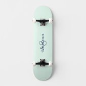 Skateboard Joli Vert Clair Élégant Simple Mignonne Monogramme (Recto)