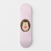Skateboard Jolie bébé hérisson rose (Recto)