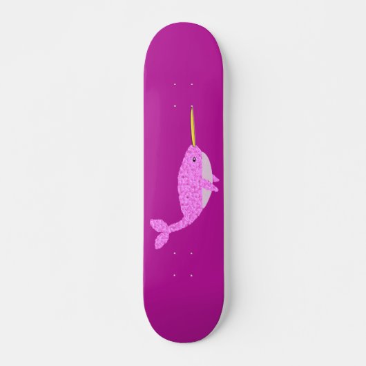 Skateboard Jolie fille rose bébé Narwhal (Devant)