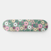 Skateboard Jolie fleurs vertes roses Botanique (Horz)