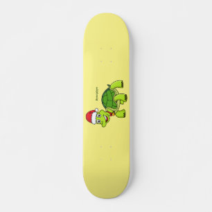 Skateboard Jolie tortue en chapeau de Père Noël