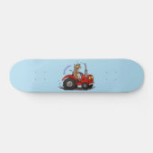 Skateboard Jolie vache heureuse conduisant un dessin animé de (Horz)