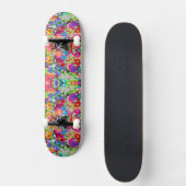 Skateboard Jolies fleurs magiques colorées (Recto)