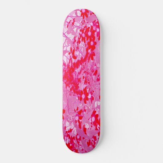 Skateboard Jolies Fleurs Rouges (Recto)