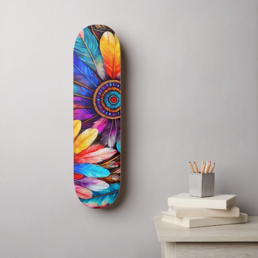 Skateboard Jolies plumes (Art mural)