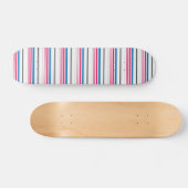 Skateboard Jolies rayures bleues blanches (Horz)