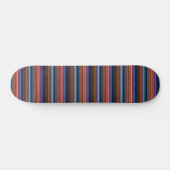 Skateboard Jolies rayures colorées rétro (Horz)