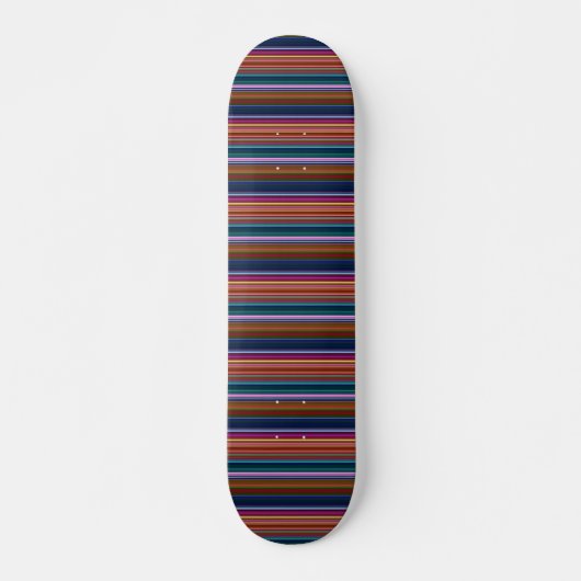 Skateboard Jolies rayures colorées rétro (Devant)