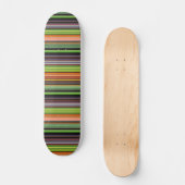 Skateboard Jolies rayures noires colorées (Recto)