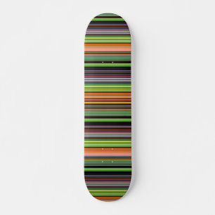 Skateboard Jolies rayures noires colorées