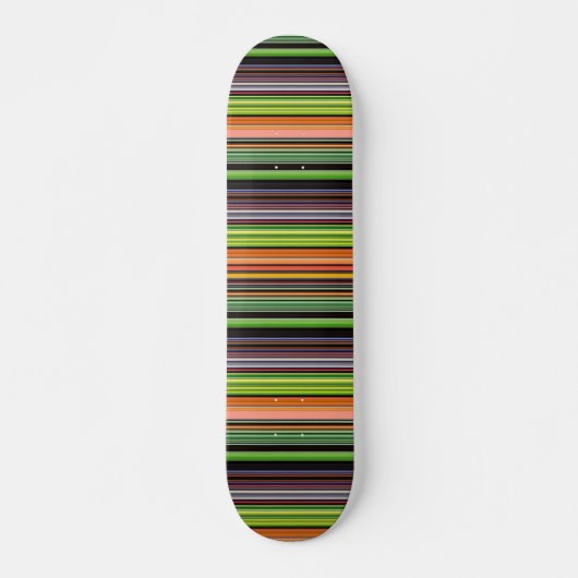 Skateboard Jolies rayures noires colorées (Devant)