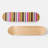 Skateboard Jolies rayures noires orange (Horz)