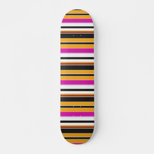 Skateboard Jolies rayures noires orange (Devant)