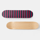 Skateboard Jolies rayures noires roses (Horz)