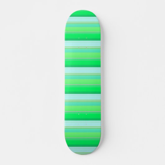 Skateboard Jolies rayures vert aqua (Devant)