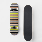 Skateboard Jolis motifs aztèques gris jaune orange (Recto)