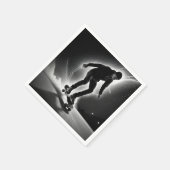 Skateboard jongen met bliksem servet (Hoek)