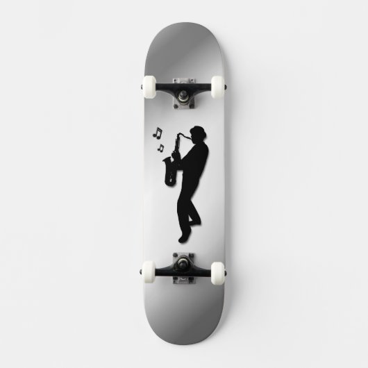 Skateboard Joueur de saxophone Silver (Recto)