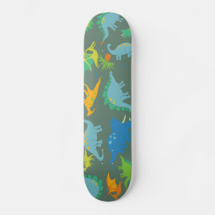 Skateboard Joueur des Dinosaur Green Blue Dino