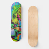 Skateboard Jouons - Dragon Vert et Dinosaure (Recto)