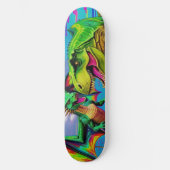 Skateboard Jouons - Dragon Vert et Dinosaure (Recto)