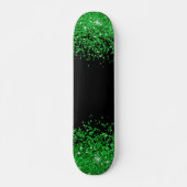 Skateboard Jour de la Saint Patrick / motif de gliterie verte (Devant)