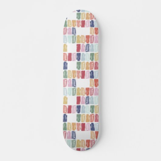 Skateboard Joyaux d'aquarelle couleur vive (Devant)